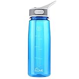 Tritan Sports Water Bottle - iLOME 0.75L/25OZ Water Bottle with Straw Cap for Sports Exercise
