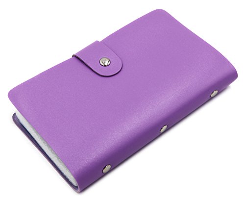DEEZOMO PU Leather Business Card/Credit Card Organizer Book - 156 Cards - Purple