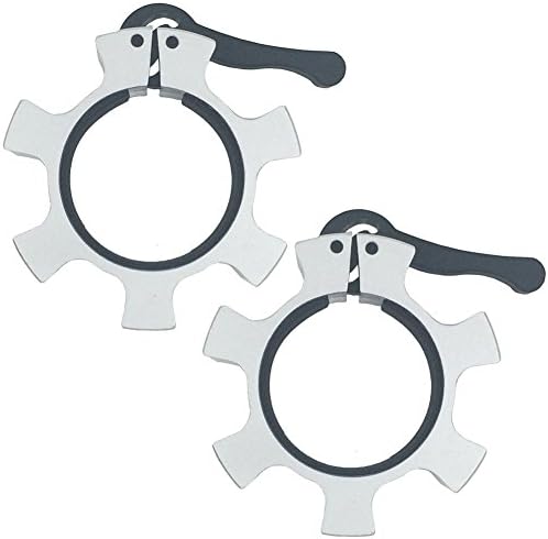 IADU Barbell Collars Billet Aircraft Grade Aluminum Barbells Locking Collars Clamps Fast Locking and Release for 2" Olympic Barbells,Pair (Chrome)