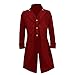 COSSKY Boys Gothic Tailcoat Jacket Steampunk Victorian Long Coat, Red, Size 6