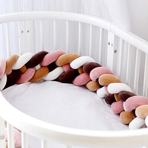 QBDGELY Weaving Cot Bumper Bed Rails Braid Pillow Nursery Decorations Soft Braided Bumper for Crib Nursery 2 .2m,3.6m,A,3.6M