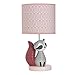 Lambs & Ivy Little Woodland Raccoon Lamp with Shade & Bulb, Pink/White