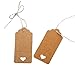 Christmas Gift Tags,100 Pcs Kraft Paper Gift Tags with String Vintage Gift Tags Craft Tags with Hollow Heart Wedding Party Price Tags with 66 Feet Jute Twine