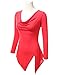 NINEXIS Women's Draped Cowl Neck Knit Blouse Top with Slit