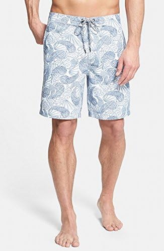 Surfside Supply Company Men's Sketch Print Board Shorts, White, X-Large