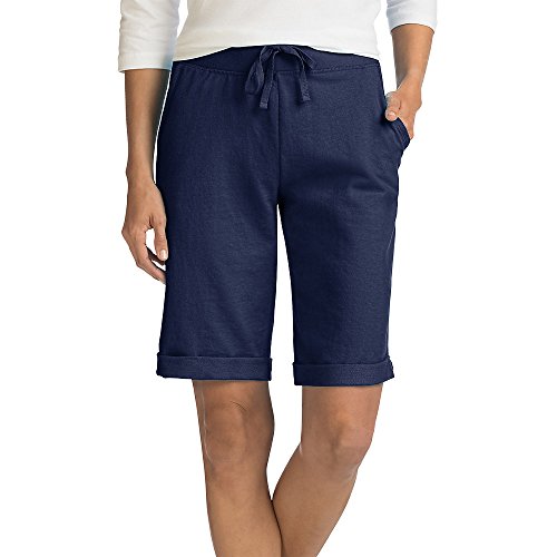 Hanes Women's French Terry Bermuda Short, Navy, X-Large