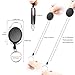 Fushing 5 Pack Retractable Badge Holder Carabiner Reels Key Holders Chains with Metal Split Ring