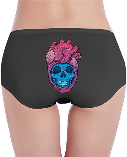 MAMAMU Skull Heart Women's Low-Waist Hipster Lingerie Black L