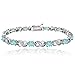 Silver Tone 3ct TGW Created Blue Opal & Diamond Accent Infinity Bracelet