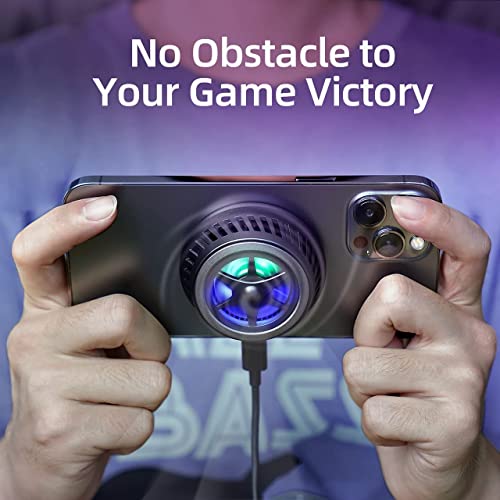 Phone Cooler Magnetic Wireless Charger: 15W Portable Fast Charging Pad Cooling Fan - Phone Radiator Compatible with Magsafe iPhone 13/12/Pro/Pro Max/Mini - Accessory for Gaming Live Streaming Vlog