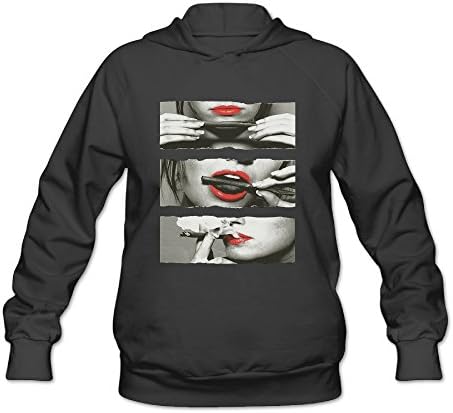 Blunt Roll Red Lips Women's Hooded Sweatshirt