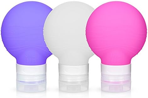 Silicone Travel Bottles Accessories Set, Squeezable Leakproof Refillable Portable Containers for Shampoo Conditioner Lotion Toiletries Soap Cosmetics- 3 OZ, 3 pack