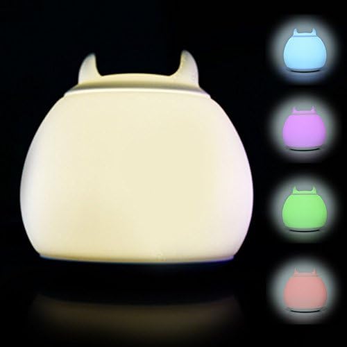 Candy Li Night Light Multicolor Silicone Baby Night Light With Built-in Rechargeable Lithium Battery 1200mAh Sensitive Tap Control 3 Working Modes Full Charge Can Use 15 Hours (Cute A)