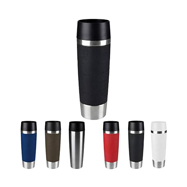 Emsa Travel Mug Classic Grande Thermobecher 500ml, Kaffeebecher to go hÃ¤lt 6h heiÃ, 12h kalt, auslaufsicher, Easy Quick-Press-Verschluss, Isolierbecher mit 360Â°-TrinkÃ¶ffnung, schwarz, 515615