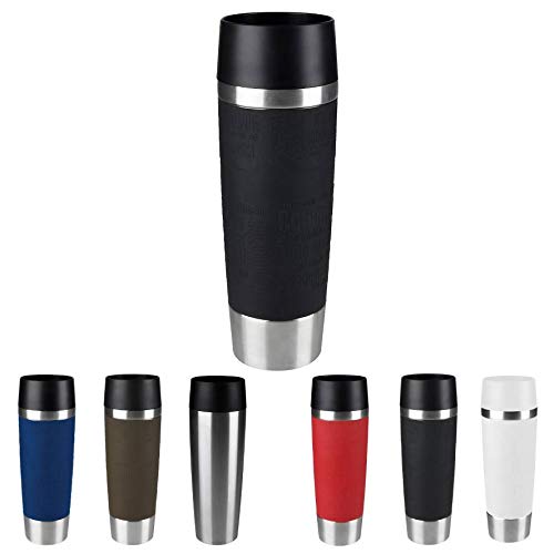 Emsa Travel Mug Classic Grande Thermobecher 500ml, Kaffeebecher to go hält 6h heiÃ, 12h kalt, auslaufsicher, Easy Quick-Press-Verschluss, Isolierbecher mit 360°-Trinköffnung, schwarz, 515615