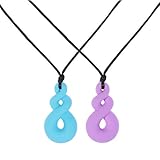 ROSENICE Chewing Necklace Chewelry Chew Necklace for Autism Chewing Biting Teething 2Pcs