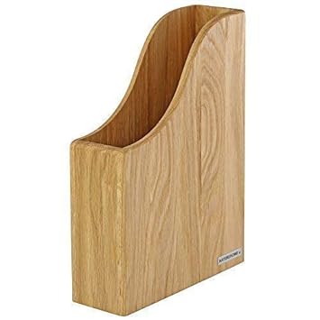 NATUREHOME Holz Stehsammler CLASSIC I Zeitschriftenbox I Massivholz handgefertigt aus Eiche Natur geölt I Stehordner Sammler 