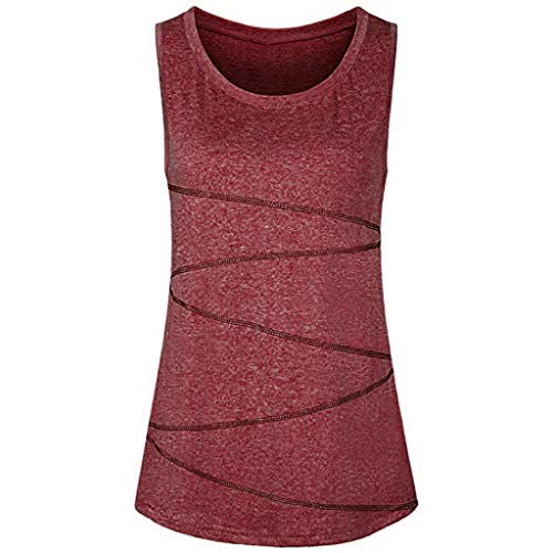 TWGONE Workout Tank Tops For Women Sleeveless Yoga Activewear Running Tunic Vest (Medium,Red) - Thumbnail 5