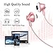 in-Ear Earbuds Rose Gold Headphones Earphones with Microphone and Volume Control Bass Stereo Headset Compatible with 3.5 mm Jack for Samsung iPhone Android