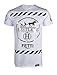 SCREENSHOTBRAND-761 Mens Hipster Hip-Hop Premium Tees - Stylish Longline Fashion T-Shirt Metalic Hustlers Logo Racing - White - Large