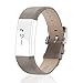 POY Replacement Bands Compatible for Fitbit Alta and Fitbit Alta HR, Genuine Leather Wristbands (Matte Gray)
