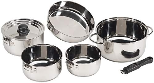 Stansport - Heavy Duty 7-Piece Stainless Steel Clad Cookware Set