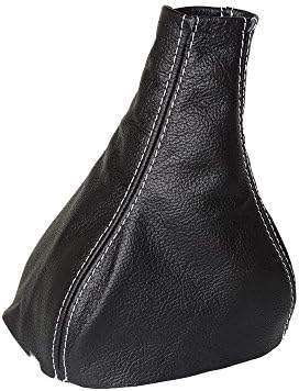 The Tuning-Shop Ltd For Vauxhall Opel Corsa B 1993-2000 Gear Gaiter Black Leather White Stitching