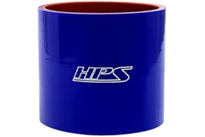 HPS HTSC-287-BLUE Silicone High Temperature 4-ply Reinforced Straight Coupler Hose, 75 PSI Maximum Pressure, 3" Length, 2-7/8" ID, Blue