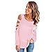 KESEE Clearance ☀ Women's Casual Cold Off Shoulder Top Blouse Hollow Out Shirts Corss Short Blouse