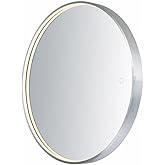 ET2 Mirror 22W 1 LED Round Mirror 27.5 Inch Wide by 27.5 Inch High with Brushed Aluminum Finish