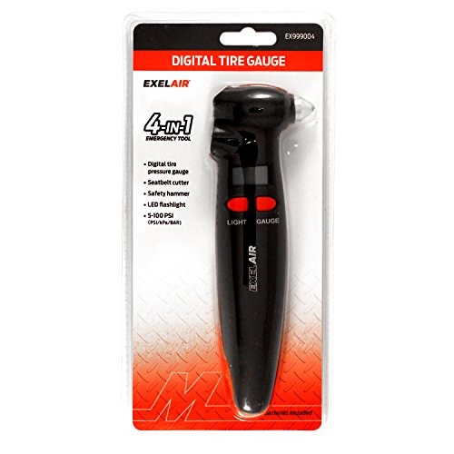 EXELAIR by Milton (EX999004) 4-in-1 Digital Tire Gauge Auto Emergency Tool
