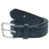 Working Person's 6606 Black Basketweave Leather Belt - Made In The USA (36)