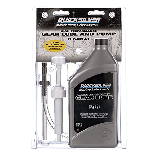 MERCURY QUICKSILVER 32oz HIGH PERFORMANCE GEAR LUBE & PUMP KIT FITS