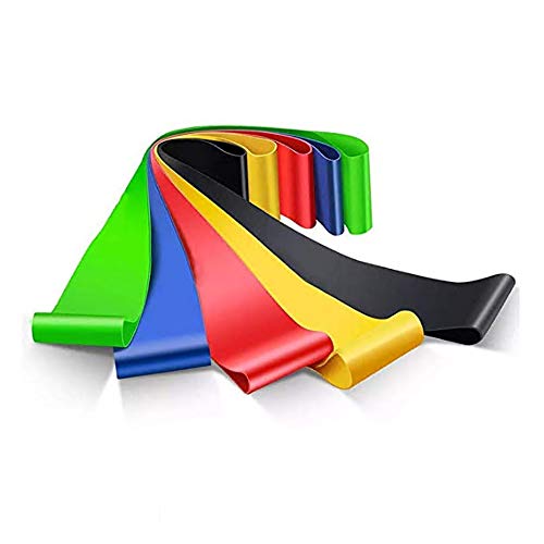 5 Pack Resistance Band Set Elastic Bands Upper Lower Body Exercise Physical Therapy Yoga Home Gym Strength Training