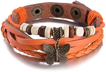 Fashion Unisex Charms Jewelry Antique Bronze Leather Popular Insect Rope Chain Bracelets