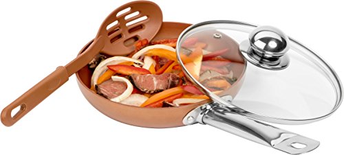 3 Copper+Frying+Pan+Lids+Spoons