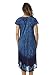 Riviera Sun Rayon Crepe Batik Marble Short Sleeve Umbrella Dress 21835-BLU-2X Blue