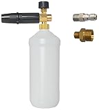 BEARFORCE Pressure Washer Foam Cannon with 1/4" Quick Release Connector and M22 Thread Adapter, Adjustable Snow Foam Lance 1L Bottle, Jet Car Wash Foam Blaster Soap Gun