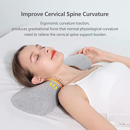 Cervical Neck Pillows for Pain Relief Sleeping, HighDensity Memory Foam Neck Bolster Pillow for