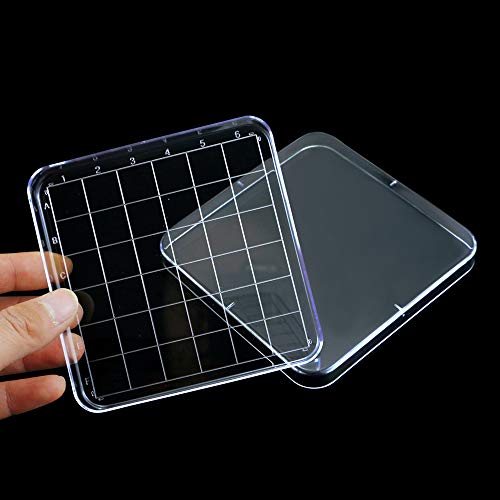 UPlama 10PACK Square Integrid Petri Dish with Lids,4 Inch Square Sterile Plastic Petri Dish Set with 100 Plastic Transfer Pipettes (3ml) Perfect Kit for School Science Fair Projects Birthday Parties
