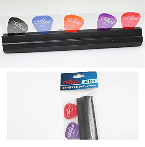 Alice A010D Microphone Music Stand Rubber Guitar Picks Holder Clamp Clip With 5 Picks