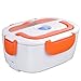 Yescom 1.5L Heated Electric Lunch Box 12V 24V 110V Car Truck Food Warmer Food Grade 304 Stainless Steel Container Portable Lunch Heater with Bag Orange