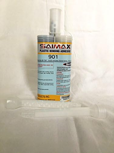 Saimax 901 Fast Speed Cured Plastic Bonding Flexible Adhesives Kit - 200 ml with Two Static Mixers