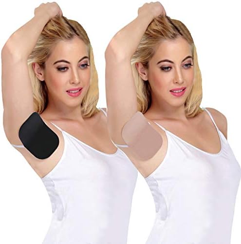 Areum Set of 4 Armpads 7 Times Reusable Underarm Sweatpad Soft In Fone Black Color Womens Girls Free Size