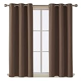 Deconovo Room Darkening Thermal Insulated Blackout Grommet Window Curtain for Living Room, Brown,42x63-inch,1 Panel