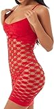 ADOREJOY Womens Seamless Mesh Lingerie Chemise(XL,Red3)