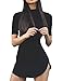 Haola Women's Sexy Bodycon Tight Short Sleeve Mini T Shirts Dresses Irregular Hem