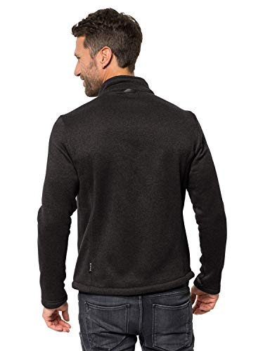 Jack Wolfskin Men's Caribou Crossing Track Midweight Hybrid Insulated Fleece Jacket, Black, XX-Large