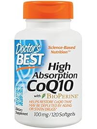Doctor's Best High Absorption CoQ10 with BioPerine, Gluten Free, Naturally Fermented, Heart Health, Energy Production,100 mg 120 Softgels