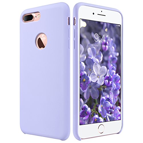 iPhone 7 Plus Case, ULAK [Silicone Slim] [Purple] - [Shock Absorbing] Liquid Silicone Gel Rubber Shockproof Case Cover with Soft Microfiber Cloth Lining Cushion for Apple iPhone 7 Plus 2016 Release